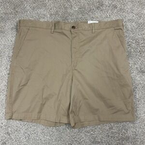 Croft and Barrow Flat Front Shorts Mens 44 Tan 7.5" Inseam Stretch New with Tags